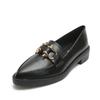 Spitze Zehen Damen Slipper Schuhe Metallkette Plateau Lässige Damen Sneaker Oxfords Slip-on Schnalle Creepers Mit Absätzen Leat