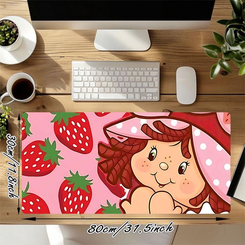 1PC strawberry girl Large Durable Mouse Pad Suitable for Office Desks, Gaming Desktops.Non-Slip Back P72