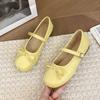 Korean version of square head bow Mary Jane shoes women's 2025 spring new versatile light mouth single shoes soft sole comfortable ladyshoes