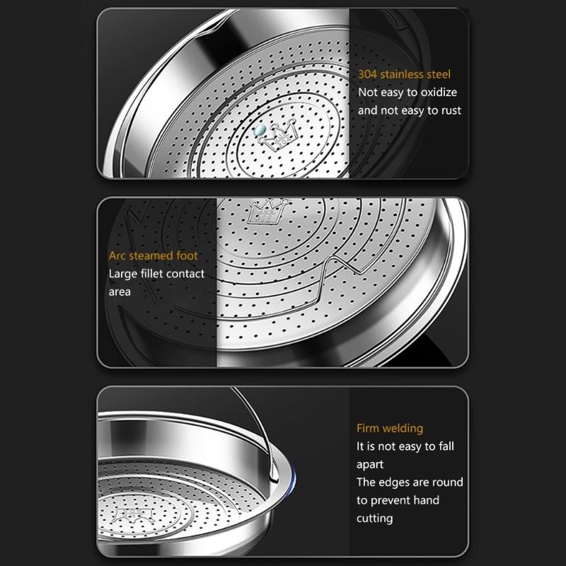 Stainless Steels Steamers Basket with Handle Food Strainer Basket Steaming Tray Steaming Grid Vegetable Steamers Rack