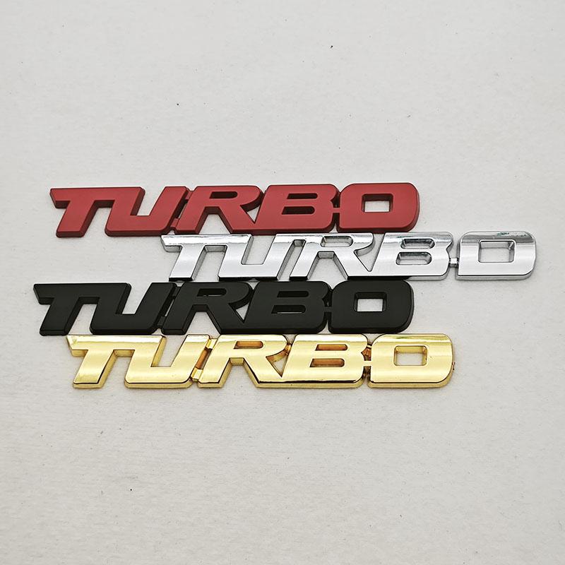 Car Sticker Turbocharged Turbo Metal Alloy 3D Metal Badge Car Modification Accessories Rear Trunk Side Fender Marking Decorative