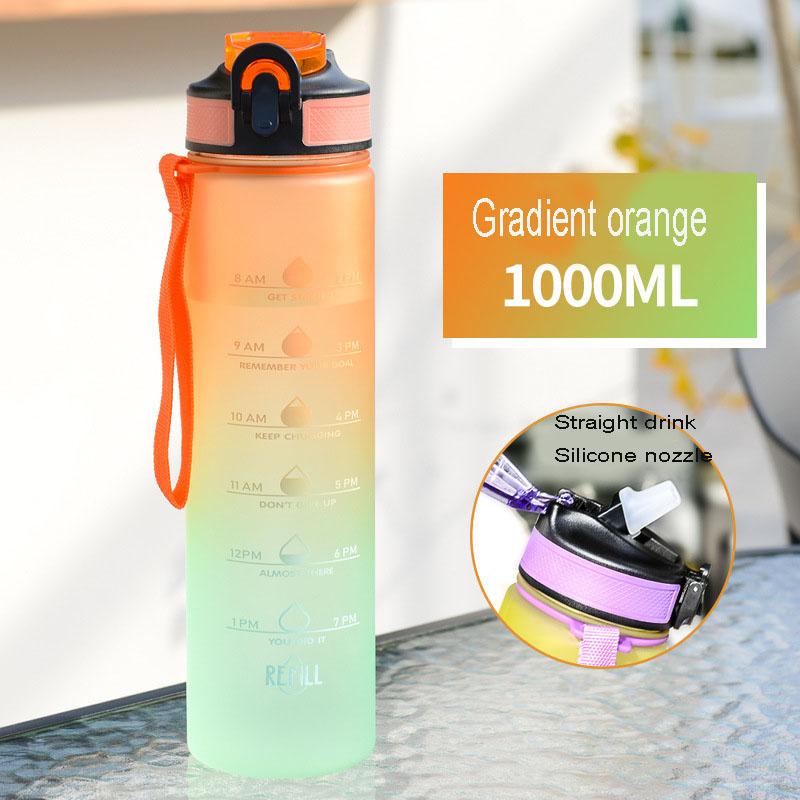Summer High Value Gradual Change Cup Large Capacity Sports Outdoor Water Cup Men and Women with Rope Portable Plastic Cup