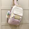 New large-capacity contrasting color schoolbag, waterproof protection for campus students, durable and lightweight backpack, trend research backpack.