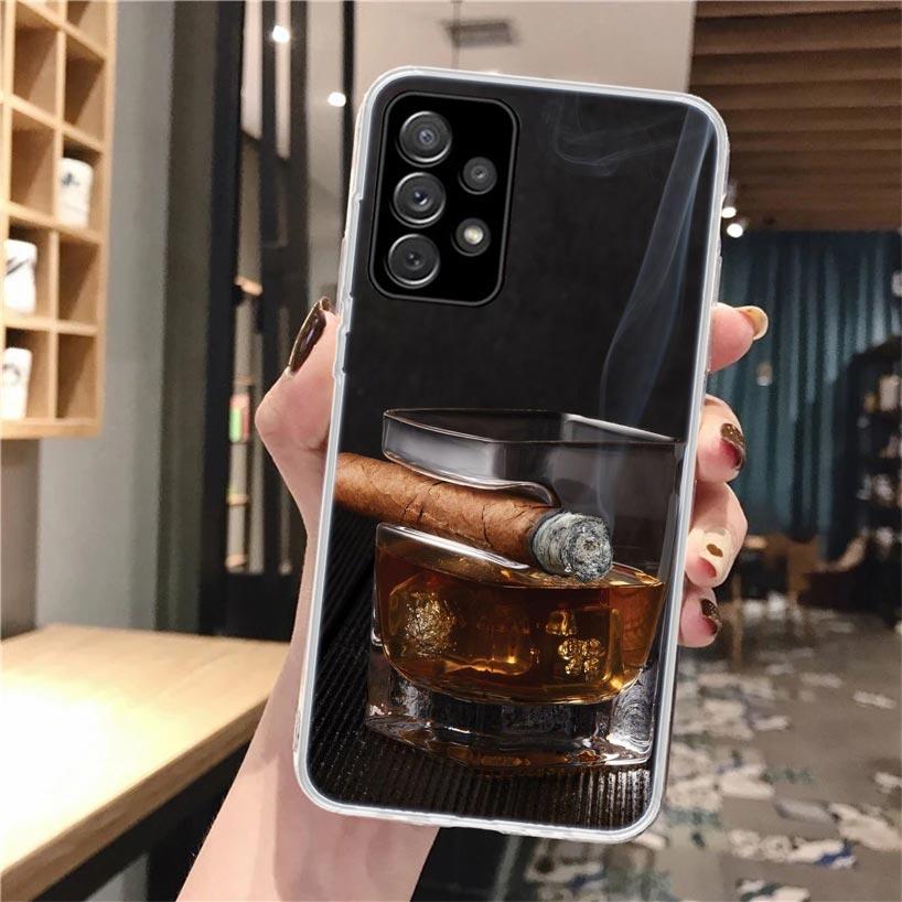 Cigar Whiskey Ice Drink Soft Phone Case For Samsung Galaxy A17 A16 A15 A14 A13 A56 A55 A54 A53 A36 A35 A34 A33 A26 A25 A24 A23 A