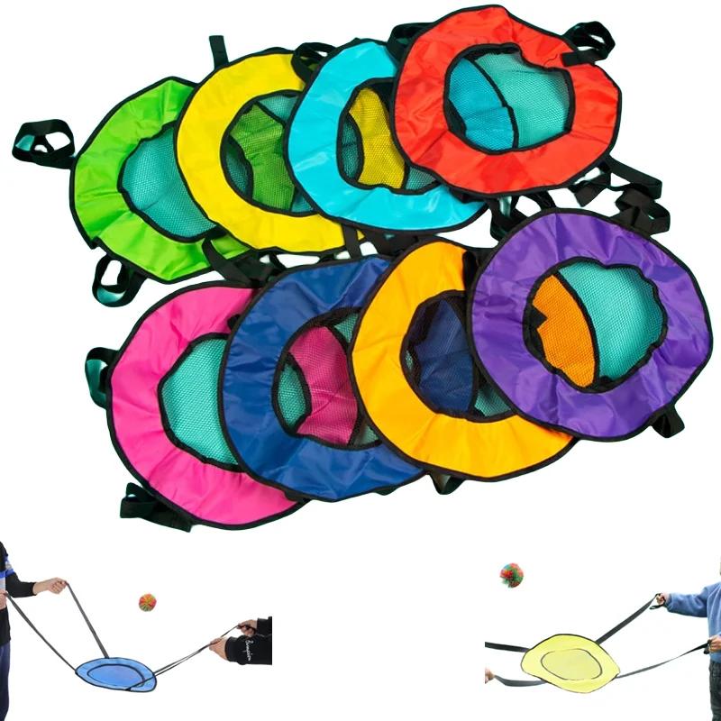 Kids Outdoor Throw Toss Sphere Toy Sets Parent-Child Interactive Tactile Play Double Throw Catch Elastic Sphere Kid Motion Gift