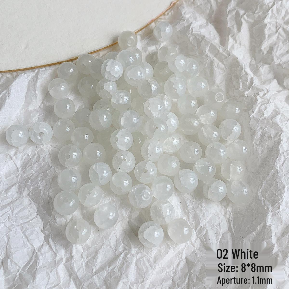 

8mm Salt-Style Crushed Glass Round Beads for DIY Jewelry: Bracelet & Necklace Accessories