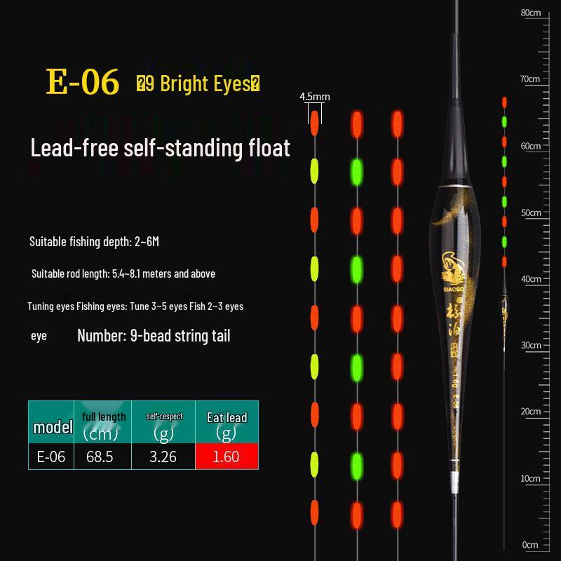 Lead-Free Luminous Dual-Use Electronic Fishing Float for Day/Night - Ideal for Carp and Crucian Carp Fishing