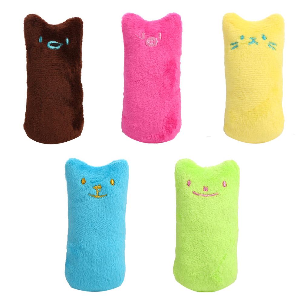 Cute Cat Face Catnip Cats Toy Kitten Teeth Chewing Biting Plush Toys Cat Plush Thumb Pillow Pet Accessories