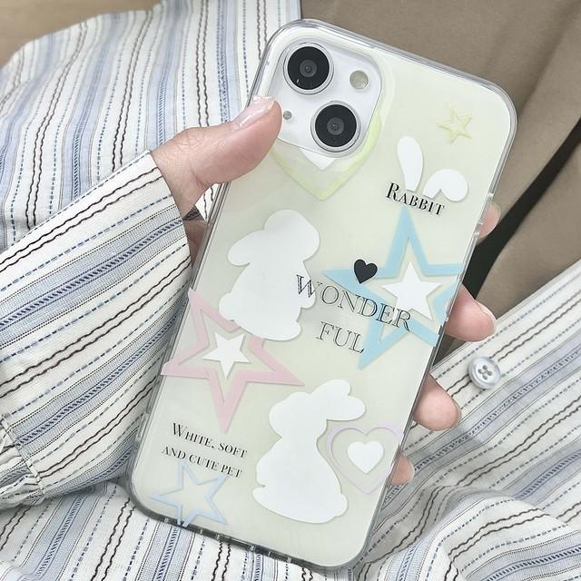 

Чехол для телефона с изображением кролика и звезд Love Ins, милый мультяшный чехол 2023 для Iphone 13 12 Promax 14 Pro Max 11, силиконовый чехол Imd Soft Bunny Back Cover For iphone 13promax