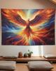 Wall Tapestry for Bedroom Majestic Fantasy Vibrant Rising Fire Bird Phoenix Flags Tapestry for Room Living Room Wall Decor Large