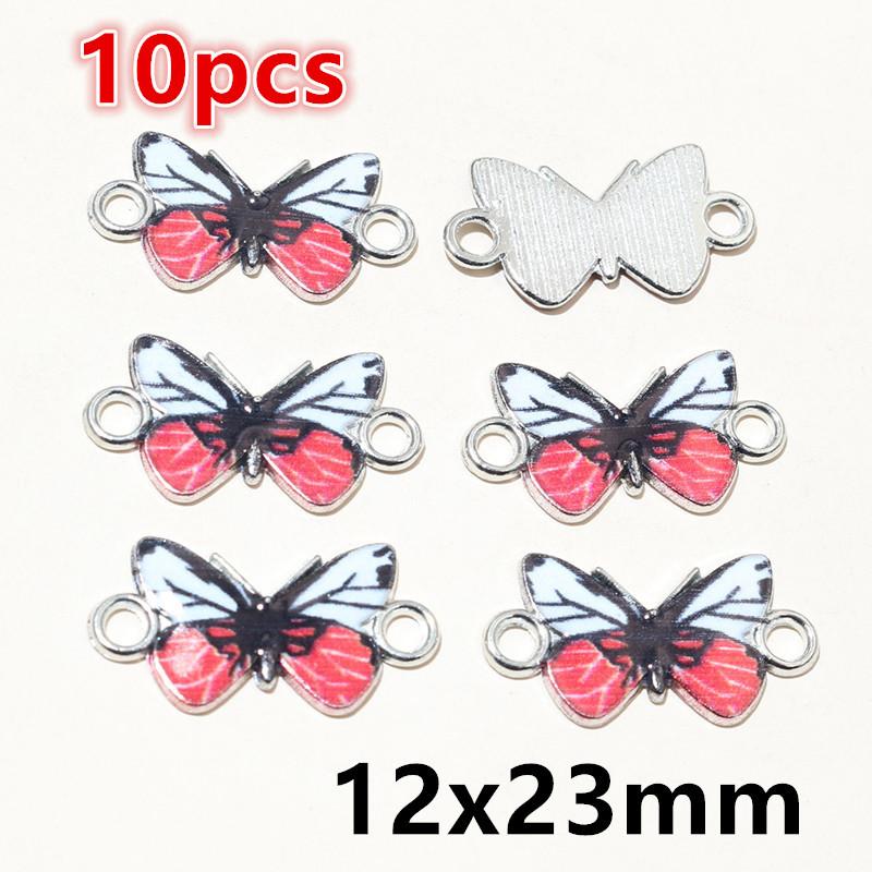10-20pcs Enamel Butterfly Charms Pendants DIY Jewelry Making Connector Accessories for Earrings Necklace Bracelet Findings