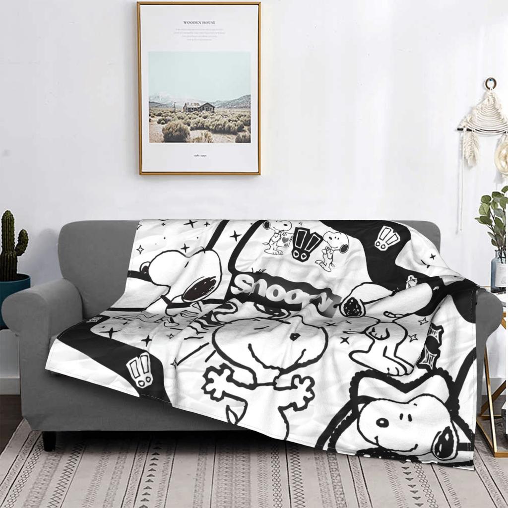 Coperta con Accessori di Snoopy Calda Accogliente Morbida Plaid per Divano 50x60 Pollici Copriletto Multimisura