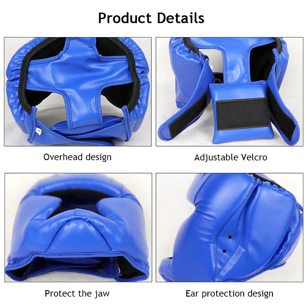 Boxing Helmet Muay Thai Headguard Protective Gear Taekwondo Training Sports Leather MMA Safety Helmet Adult Child Unisex