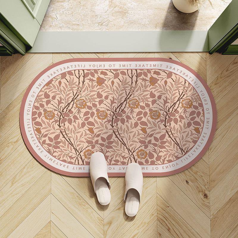 Leichter Luxus Europäische Blume Badezimmer Saugfähige Bodenmatte Weiche Kieselgur Toilette WC Bodenmatte Badtürmatte