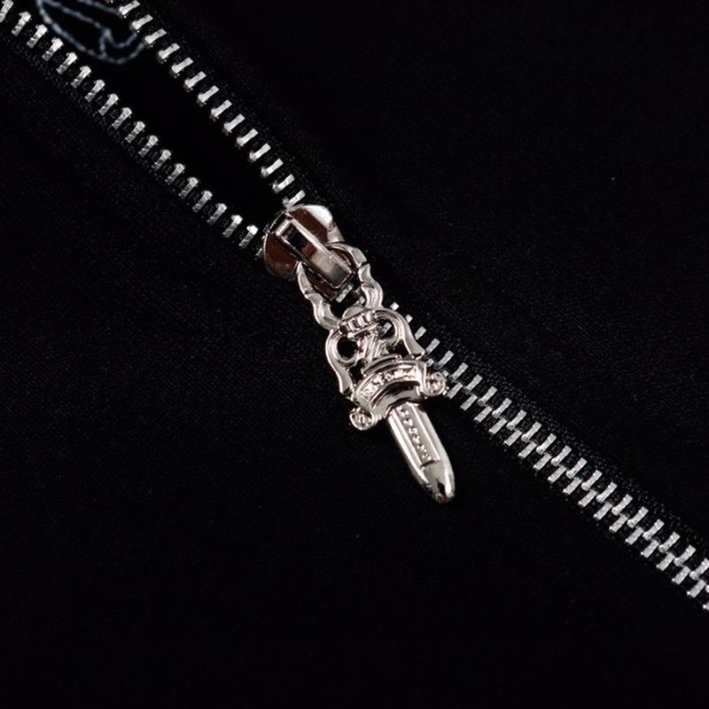 834 CHROME HEARTS 2025 Autumn and Winter New Plus Size Classic Style Logo Zipper Hooded Sweatshirt, Suitable for Couples to Wear