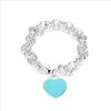 T-Familie Herzförmiges Emaille-Armband: Blaue, Rote, Rosa Herzen, Liebes-Rosenkranz, Runde Perlenkette - Perfektes Valentinstagsgeschenk für Freundin.