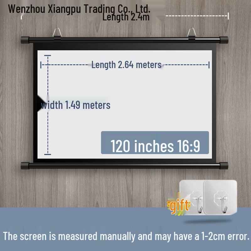 100-Inch Portable Floor-Standing Projector Screen with Stand