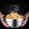 NHZHIW 16cm 304 Stainless Steel Double-Layer Anti-Scald Bowl