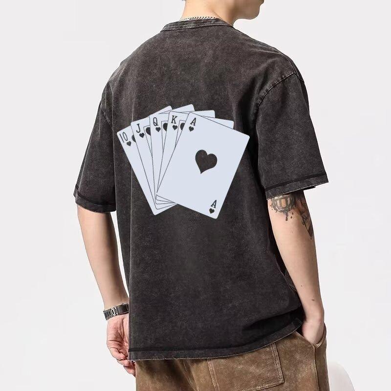 Plus Size Men's Loose Fit Short Sleeve T-Shirt Summer Thin Trendy Youth Crew Neck Top Half Sleeve