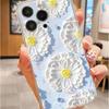 Blue Daisy Drop-Proof Transparent Case for iPhone 14/15/16/17 Series Pro Max