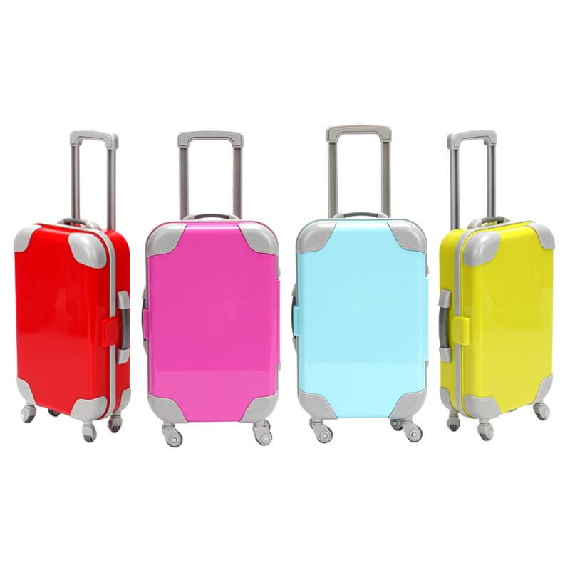 Mini False Eyelash Storage Trolley Case - Solid Color Cosmetics Suitcase Toy
