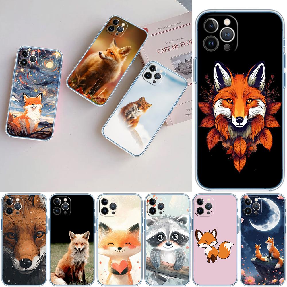 FM24 fox cute Soft Shell Transparent Phone Case for Motorola Moto G7 G8 G9 G84 G85 G73 G24 G15 Z2 Play Power Plus