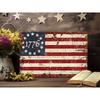 HD Aluminum Print Vintage  Betsy Ross American Flag Rustic Retro Wall Art High Definition BendResistant Metal Sign Patri
