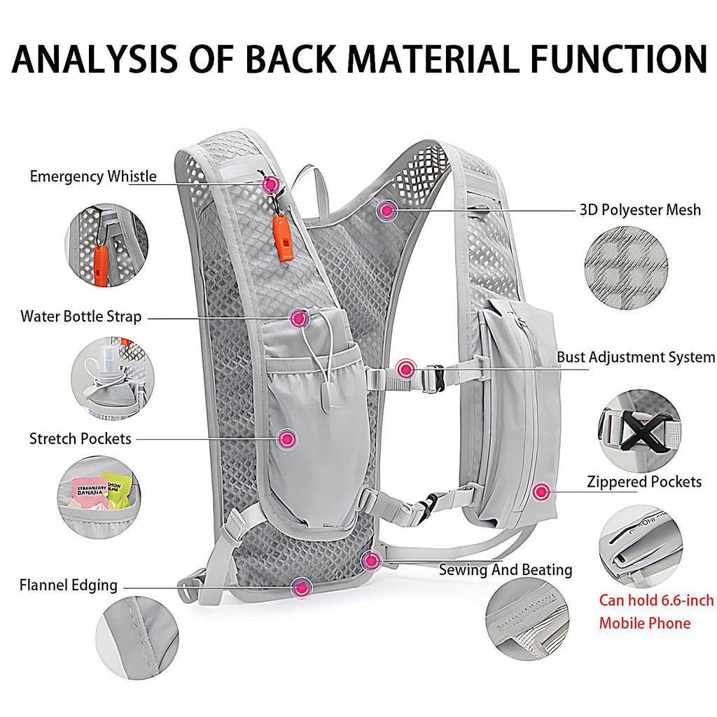 Breathable Hydration Vest for Running, Cycling, Hiking, and Marathon