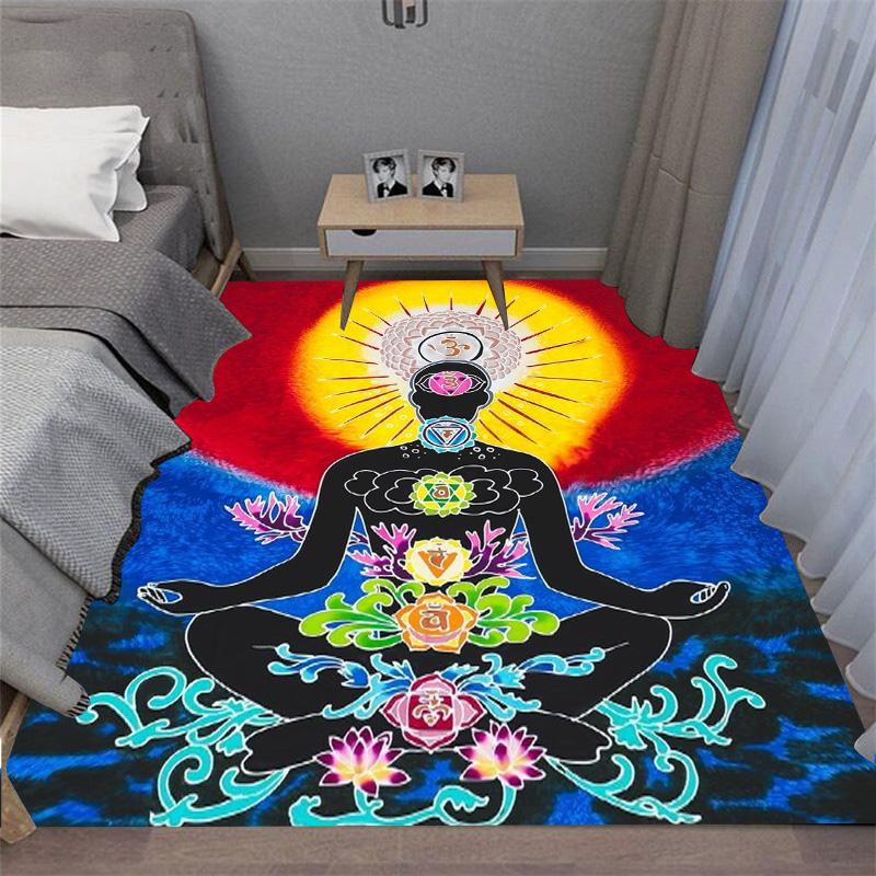 Meditace na jógu Koberec Duha 7 čaker Dekorace do obývacího pokoje Podložka na podlahu Domácí Ložnice Protiskluzová Kuchyň Koberec Vana Omyvatelná rohožka
