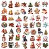 50 Retro Cartoon Christmas Graffiti Stickers - Personalized, Waterproof Decorations for Guitar, Notebook, Suitcase DIY