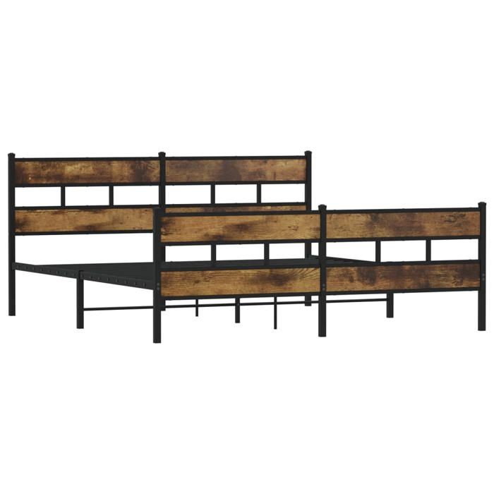VidaXL Cadre de lit en métal sans matelas chêne fumé 200x200 cm 3308469