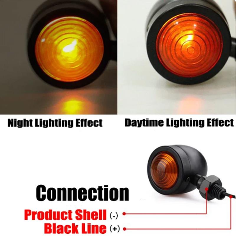 Chrome Bullet Motorcycle Turn Signal Indicator Light Retro Motorbike Blinker Lamp For Honda Yamaha Cafe Racer Bobber Signal Lamp