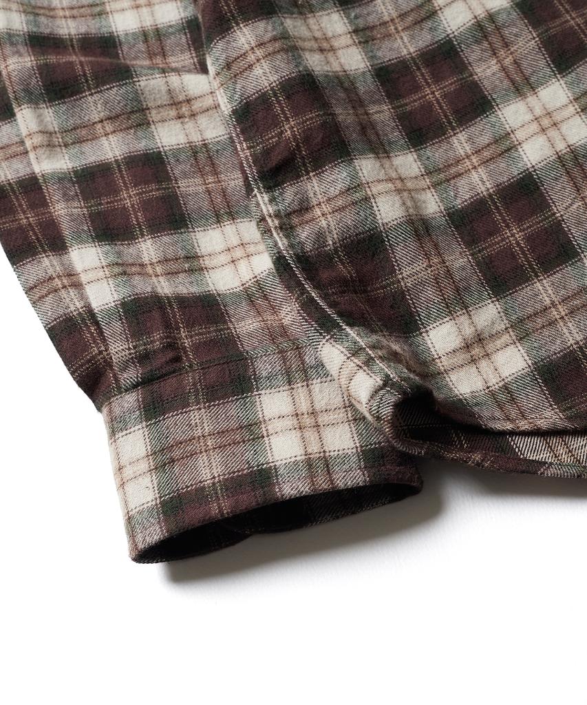 ESFAI One Pocket Plaid Shirt (Brown)