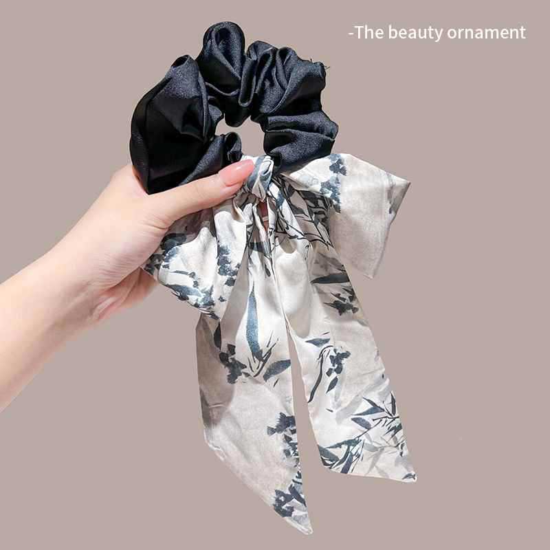 Silk Scarf Headband French Braided Hair Ribbon Versatile Ponytail Streamer Headgear Bag Decoration