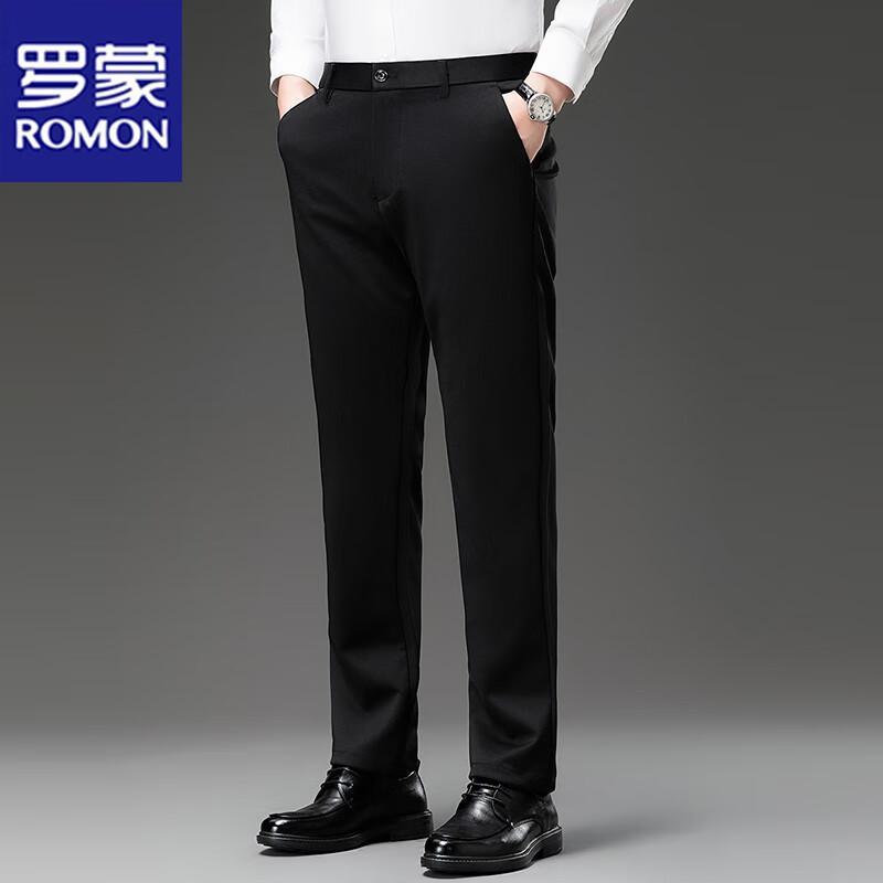ROMON Men's Straight Leg Casual Business Trousers