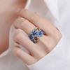 Retro Chinese Cloisonne Blossom Flower Ring For Women Punk Gothic Vintage Open Ring Handmade Designer Zircon Unisex Accessories