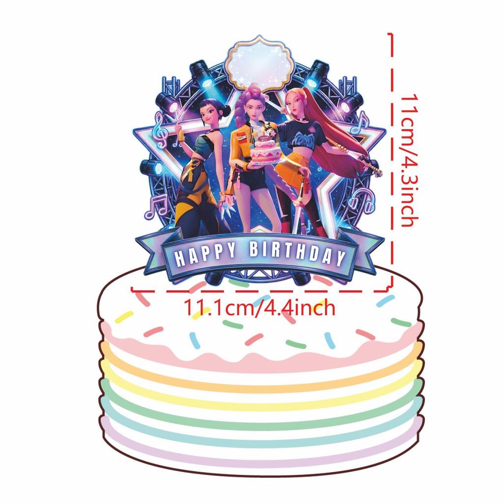 Demon Hunter Girls Cake Topper for Birthday Parties