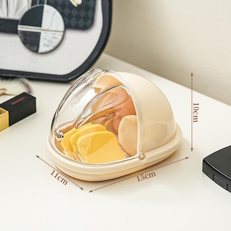 Beauty Egg Storage Box with Cover Dust-proof Dressing Table Lipstick Air Cushion Storage Shelf Portable Powder Puff Storage Box