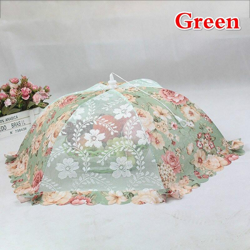 

Зонтичный стиль, пылезащитный сетчатый чехол для стола, защищенный от мух и необрастающий, чехол для обеденного стола, чехол для еды, модная кружевная сетчатая ткань, складной чехол для посуды зелёный