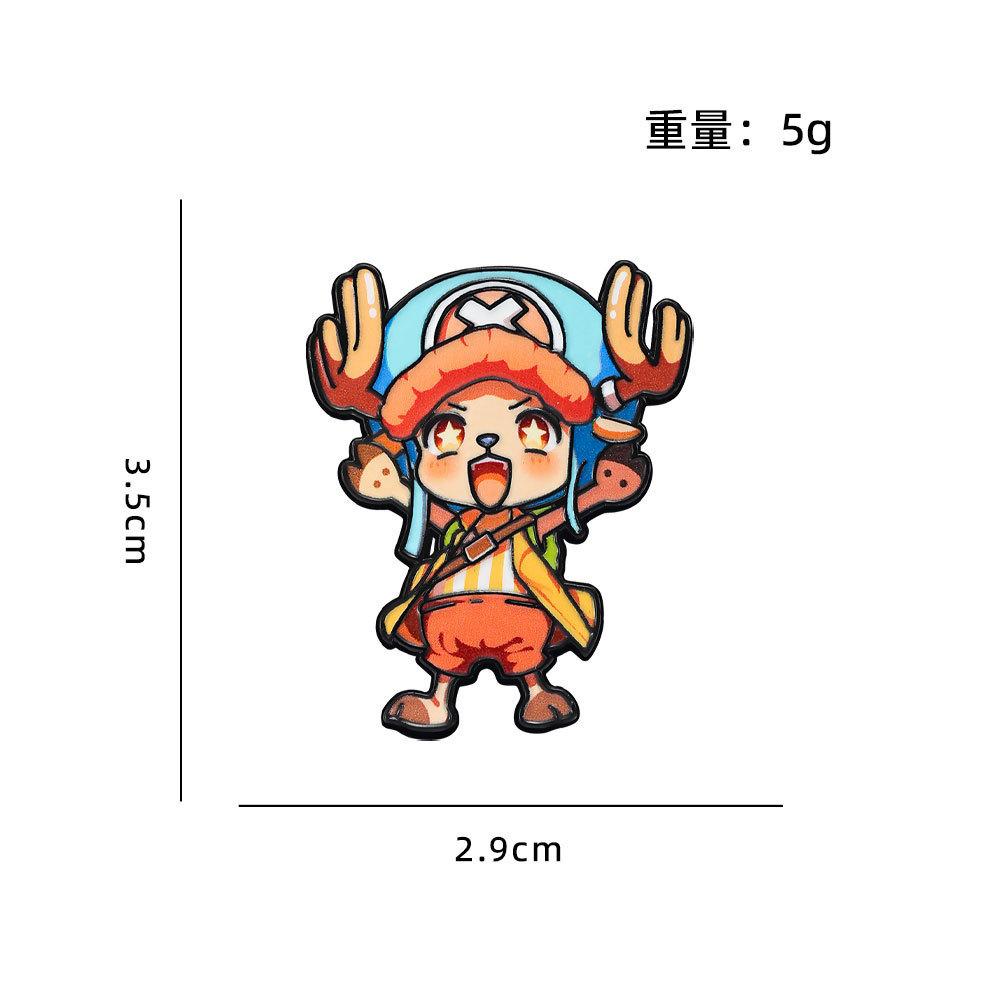 6PCS Cartoon Luffy Zoro Chopper One Piece Metal Brooch Backpack Decor Pin Clothing Hat Jewelry Gift