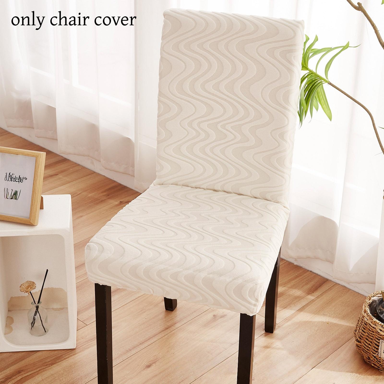 

1PC Nordic Dining Chair Cover Luxury Jacquard Chair Seat Slipcover Stretch Kitchen Seat Protector Home housse de chaise белый