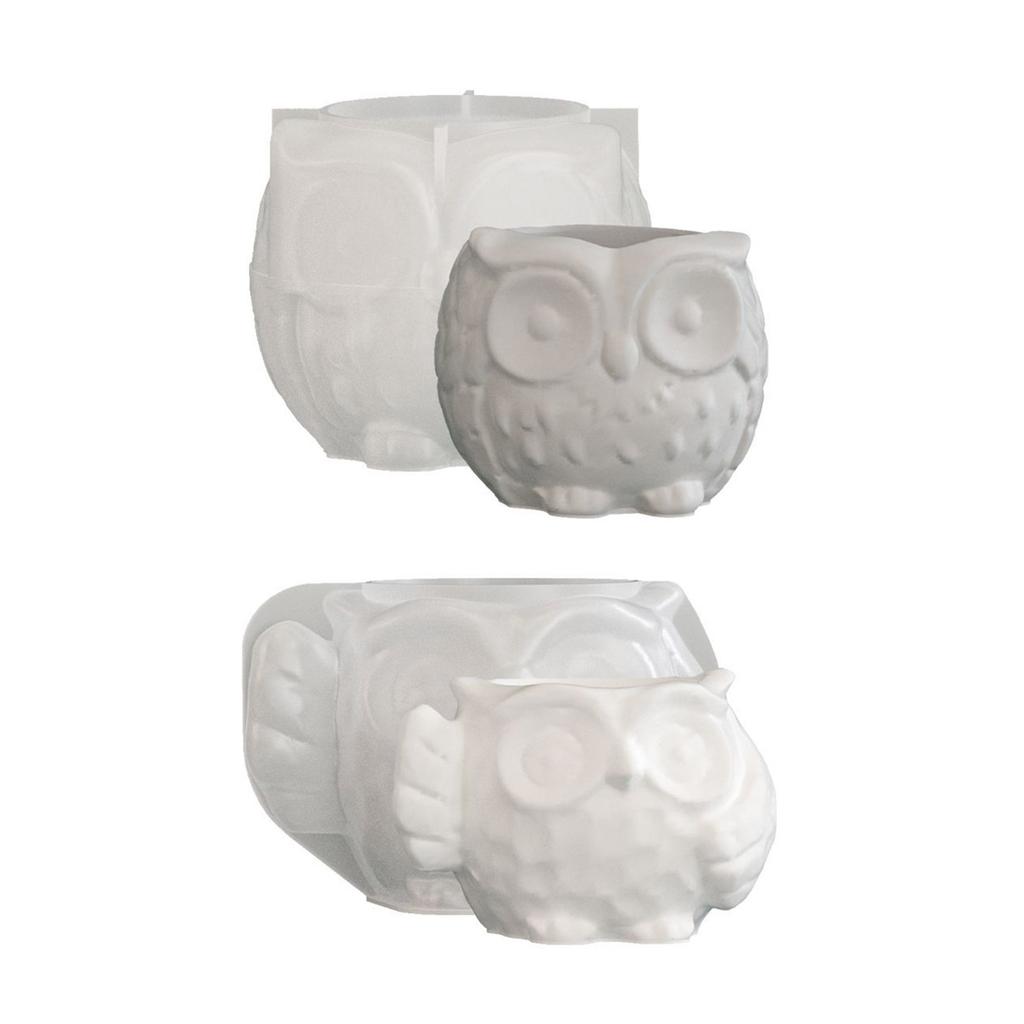 Creative Handmade Silicone Owl Mold For Candle Container And Home Decoration Succulent Planter Mould