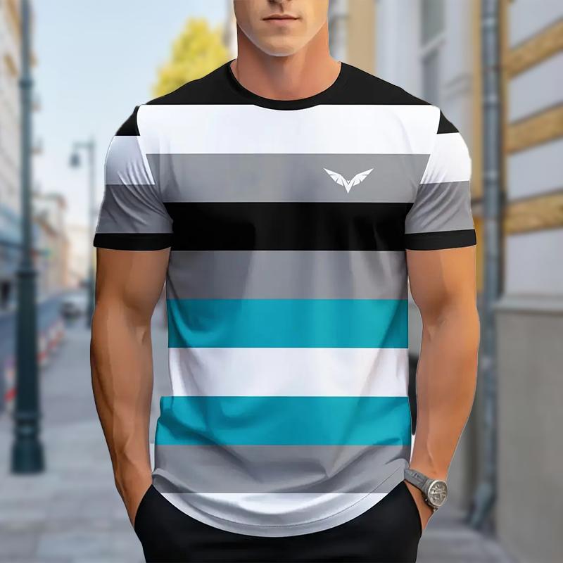 New Summer Men's Fashion T-shirt Personality Versatile Printed Men's T-shirt Top