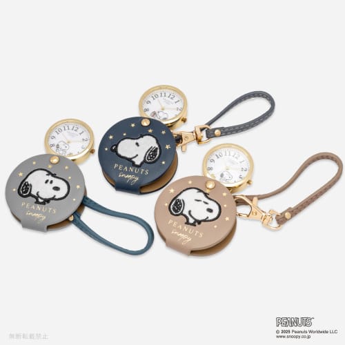 Fieldwork Women's Analog Pocket Watch with Magnifying Glass, 2.5x Magnification, Snoopy Felt Strap, Navy Blue, PNT050-3