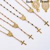 Stainless Steel Rosary Beads Christianity Necklaces Jesus Long Chains For Woman/Man Cross Pendants Christian Jewelry Prayer