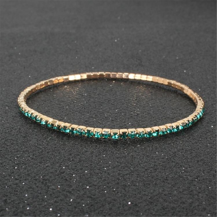 9Pcs Stackable Elastic Crystal Bead Bracelet Rhinestones Handchain Fashionable Stretch Wristchains Jewelry for Women