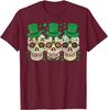 Irish Sugar Skull Leprechaun St Patricks Day Graphic Tee Men Casual Cotton T-Shirt