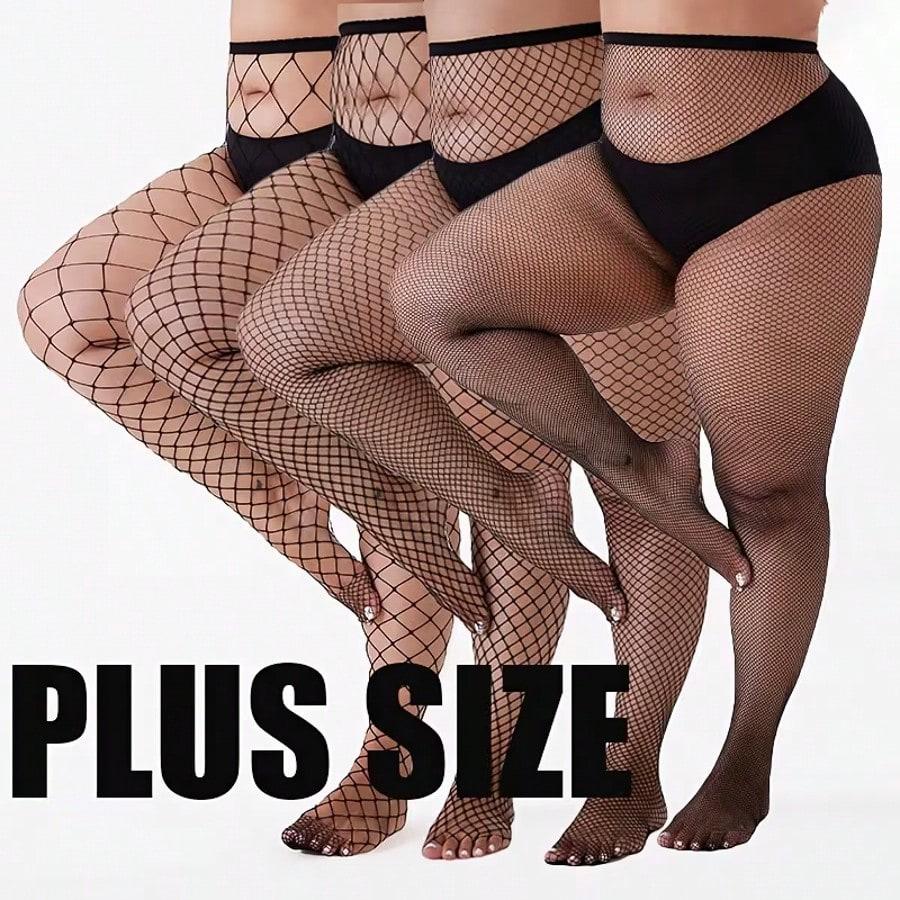 Plus Size Sexy Fishnet Tights Black Mesh Stockings Summer Gothic Lingerie Pantyhose