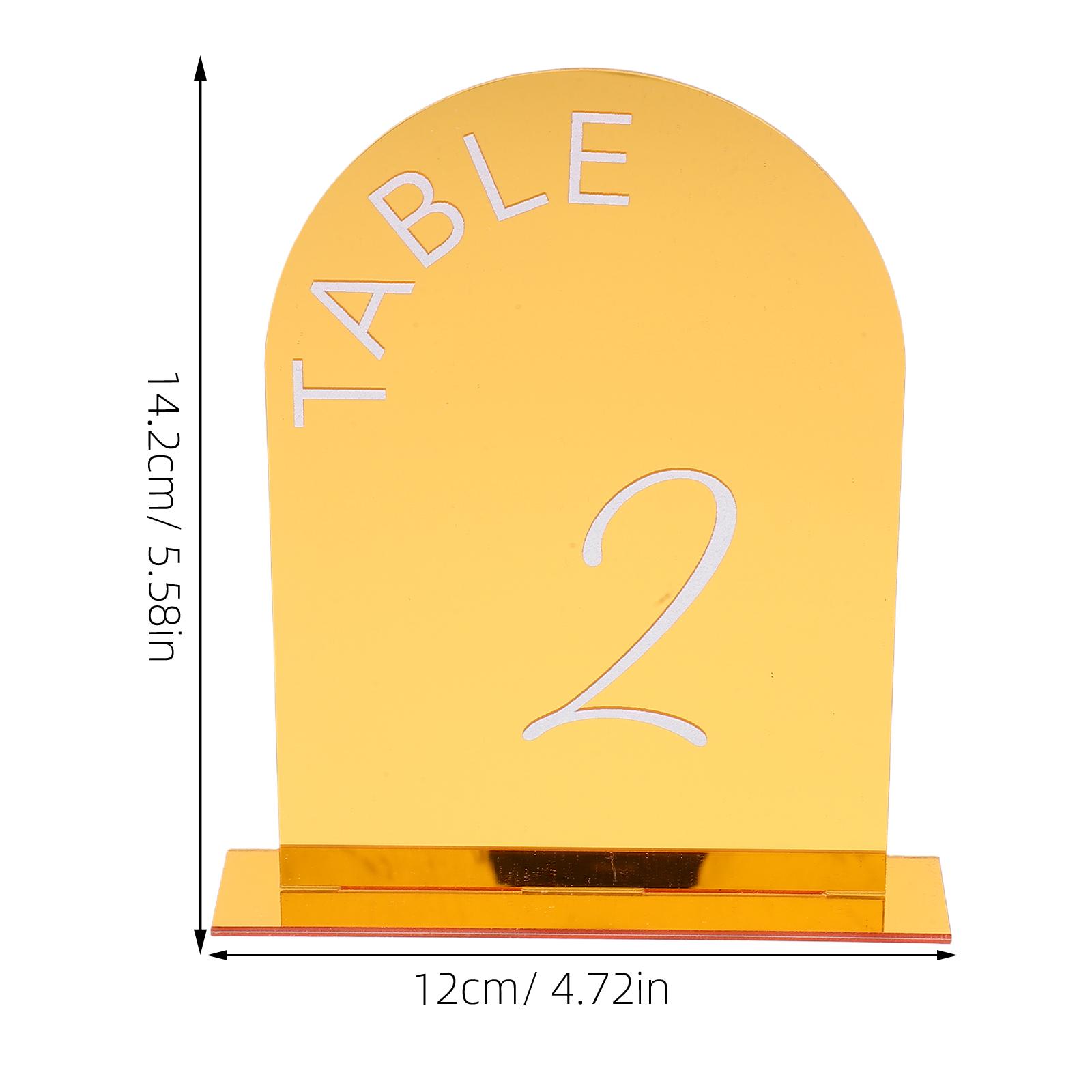 

10Pcs Acrylic Table Number Signs Modern Black Numbers 3D Design Easy Setup Portable for Banquet Wedding Decor Restaurant Event золотистый