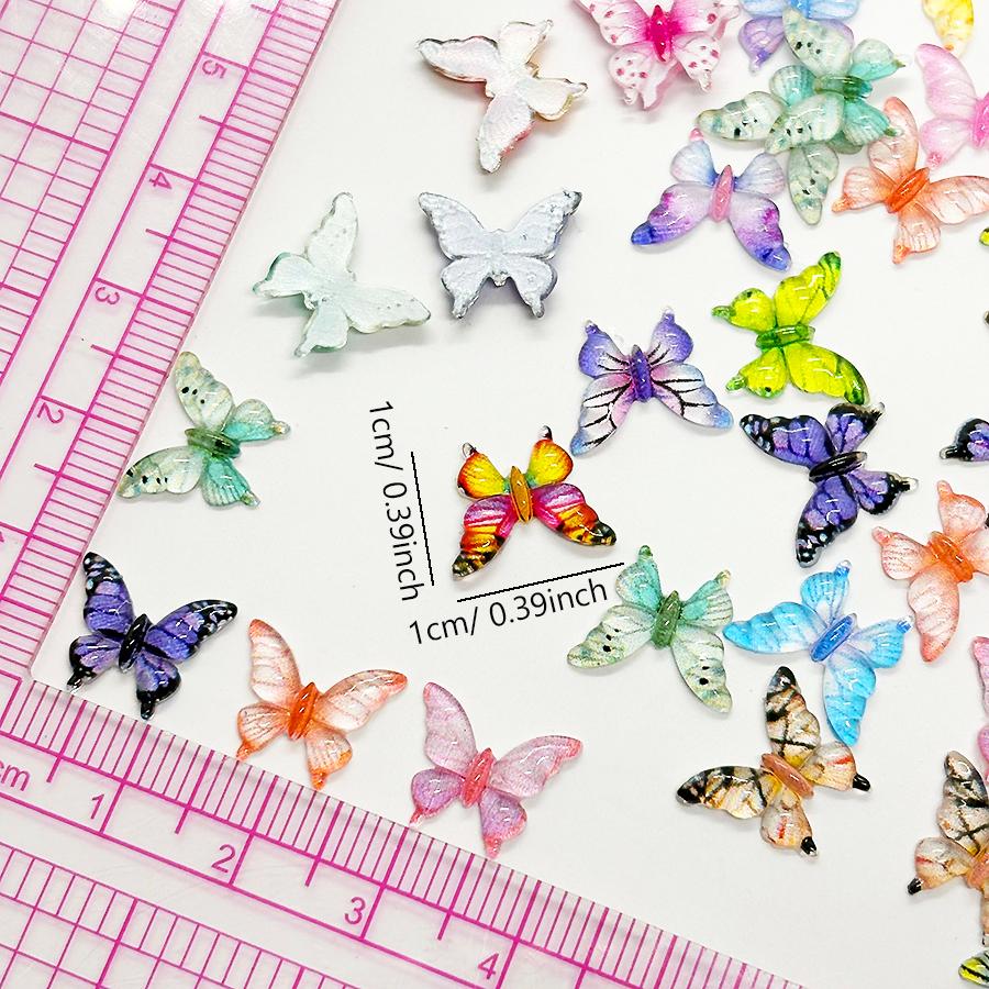 20/30/50/100 Stück Bunte Harz Cartoon Eis Schmetterling Flatback Perlen für Nailart, Scrapbook DIY Schmuckdekor Handwerk
